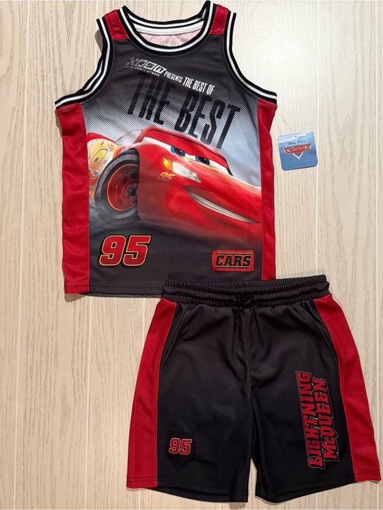 Disney Other - Disney Pixar Cars Boys 8 Lightning McQueen Jersey Shorts Set NWT